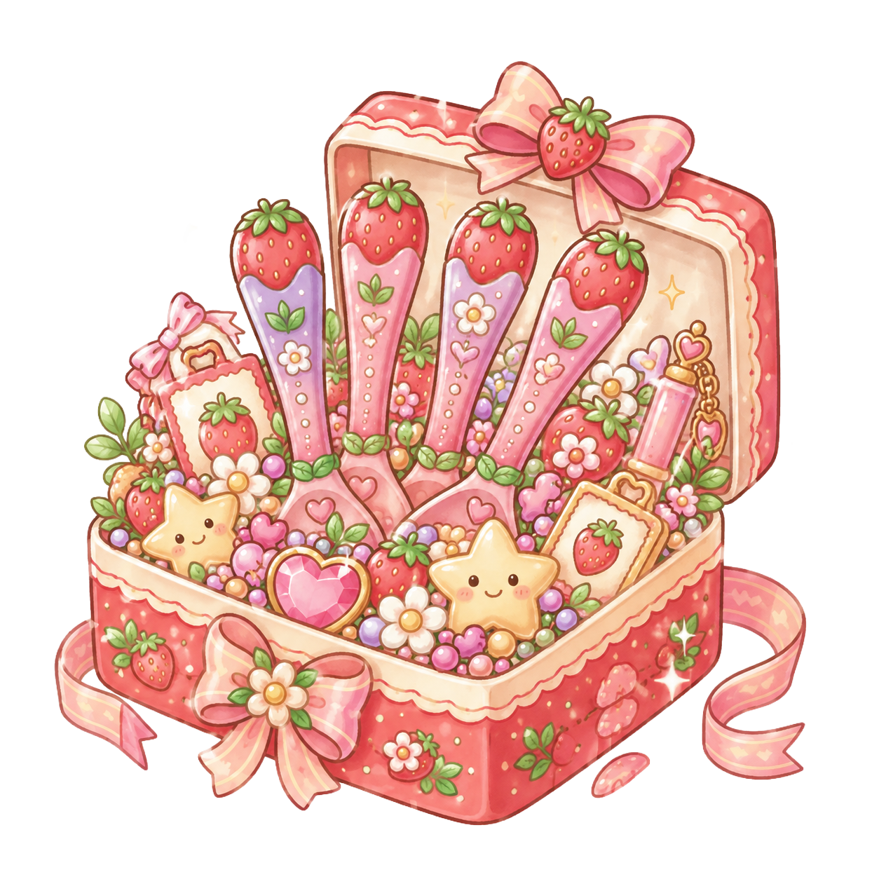 Valijita kawaii con 15 dijes